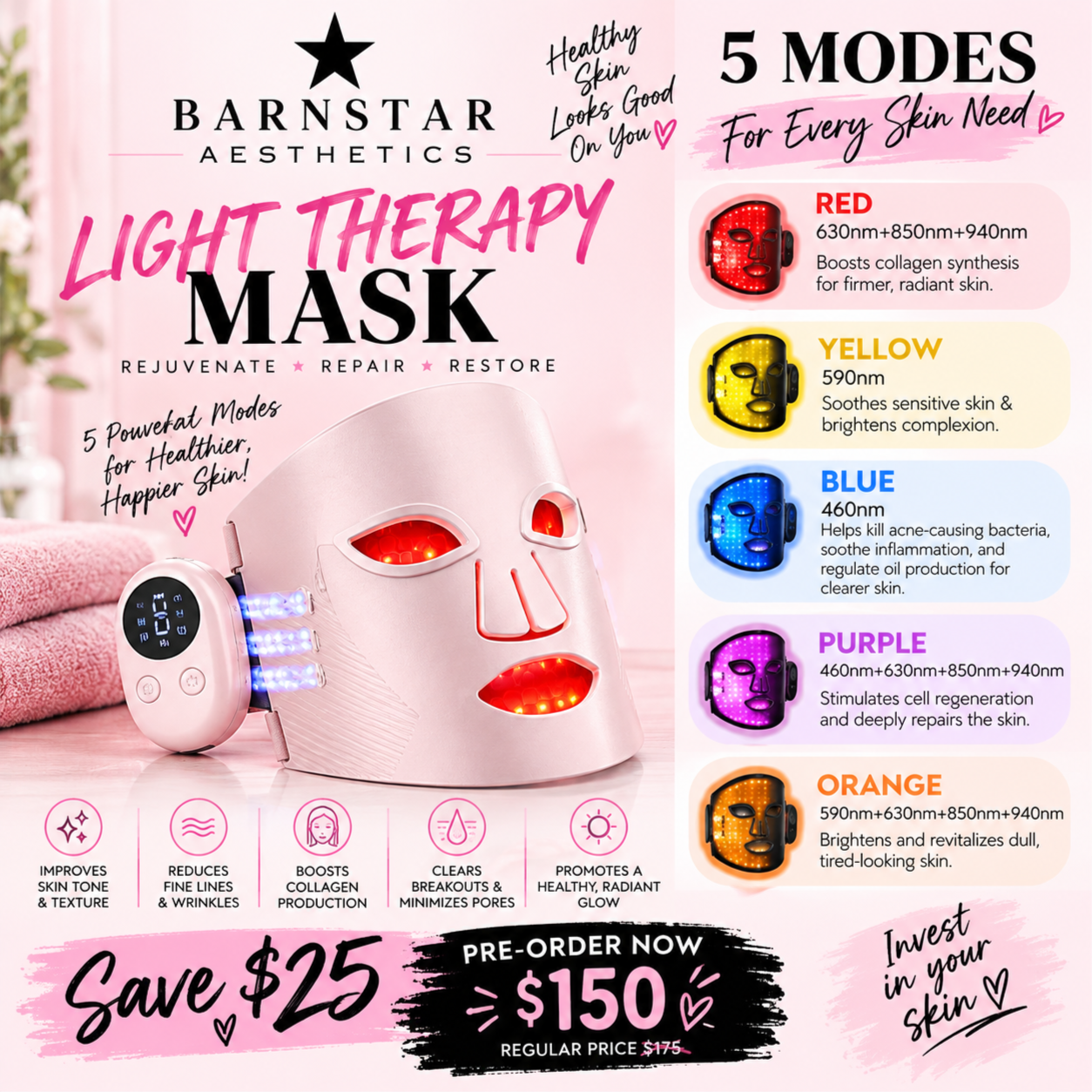 Light Therapy Mask at Barnstar Aesthetics in Mocksville, NC