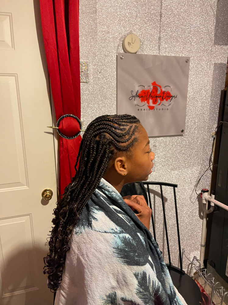 Kids knotless plaits