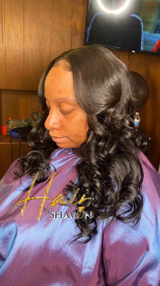 Natural Sew- In W/ Curls
