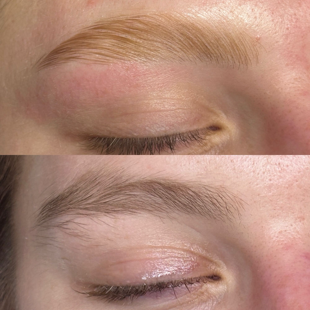 brow lamination at fika skin studio in Mission, KS