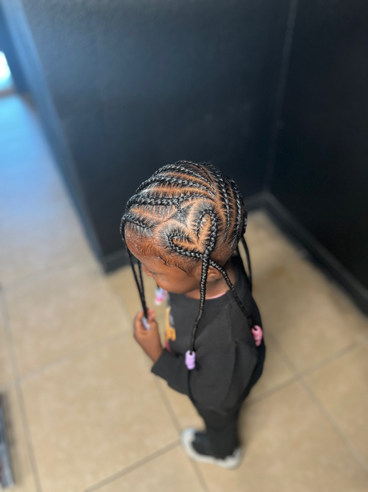 Kids Lemonade Braids With Hearts