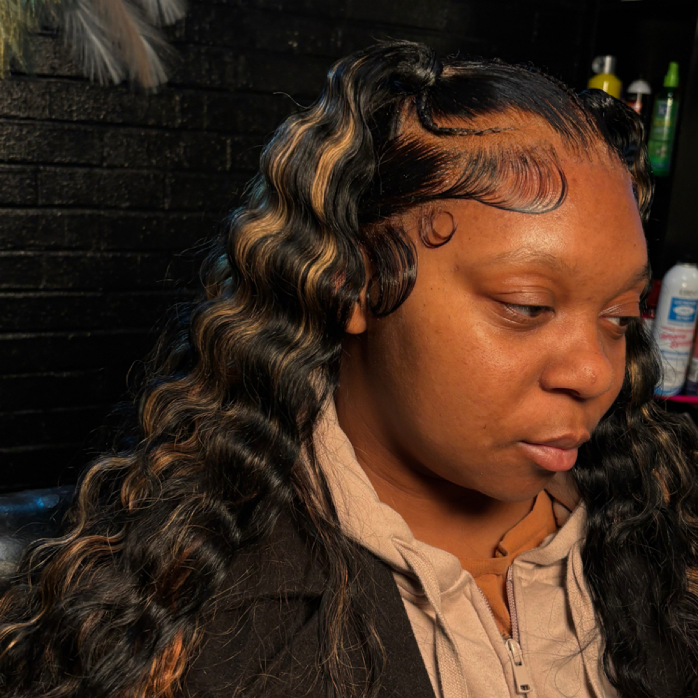 Frontal Quickweave + wash + styling at Angeldoeshair in Nashville, TN