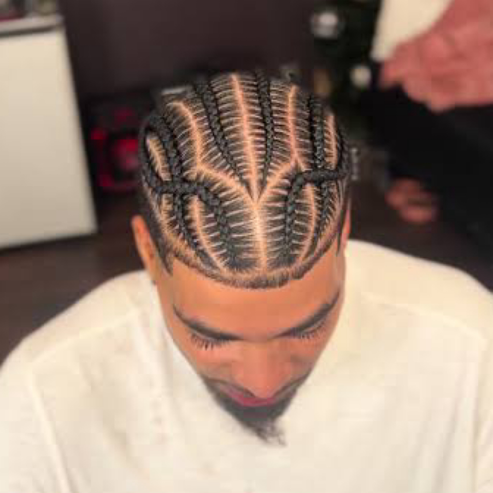 Mens Design Braids at Jay’s Fades & Braids in Fort Scott, KS