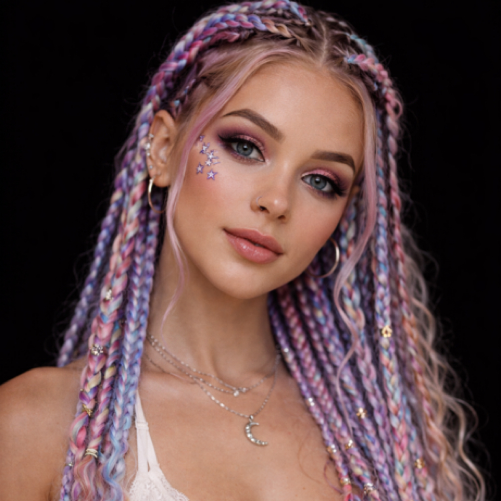 Festival Braids at Enchanted Essence Beauty Salon & Hair Restoration Center in Reno, NV