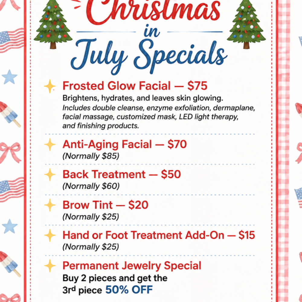 Christmas In July Specials at Everlinked Beauty & Ink, Co. in Archdale, NC