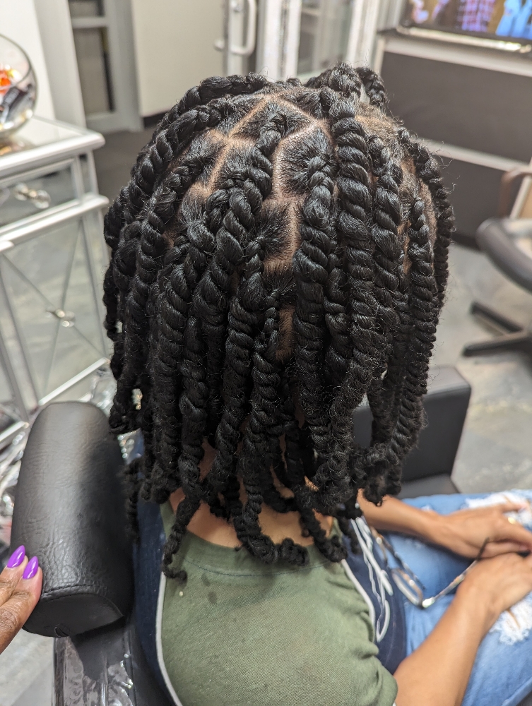 Medium Twist/Hair X-tension Added