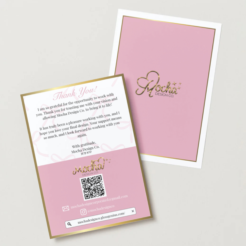 Thank You Card Design at Mocha Design Co. in Chicago, IL