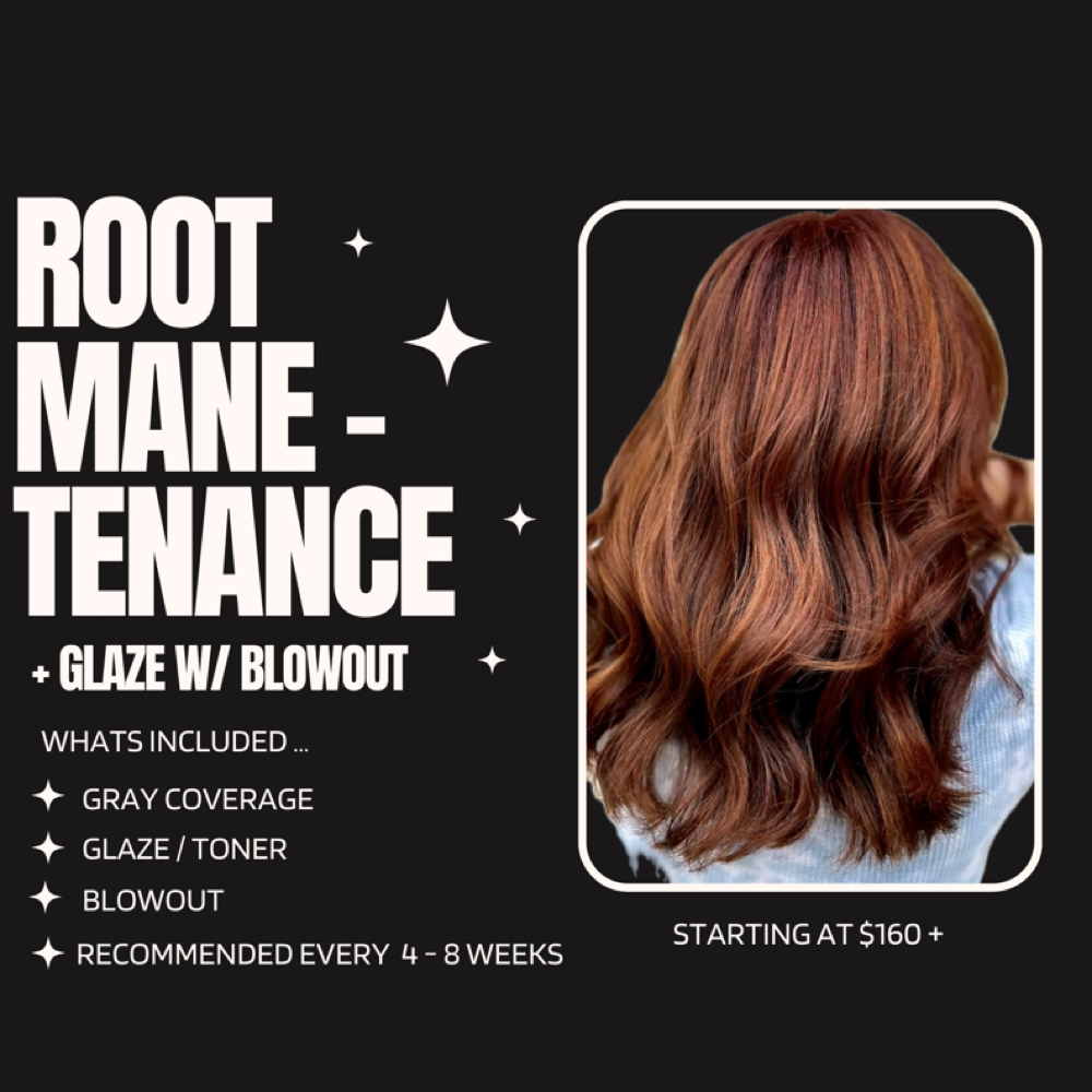 Root Touch Up + Glaze at The Mane Garden Salon in Huntington, NY