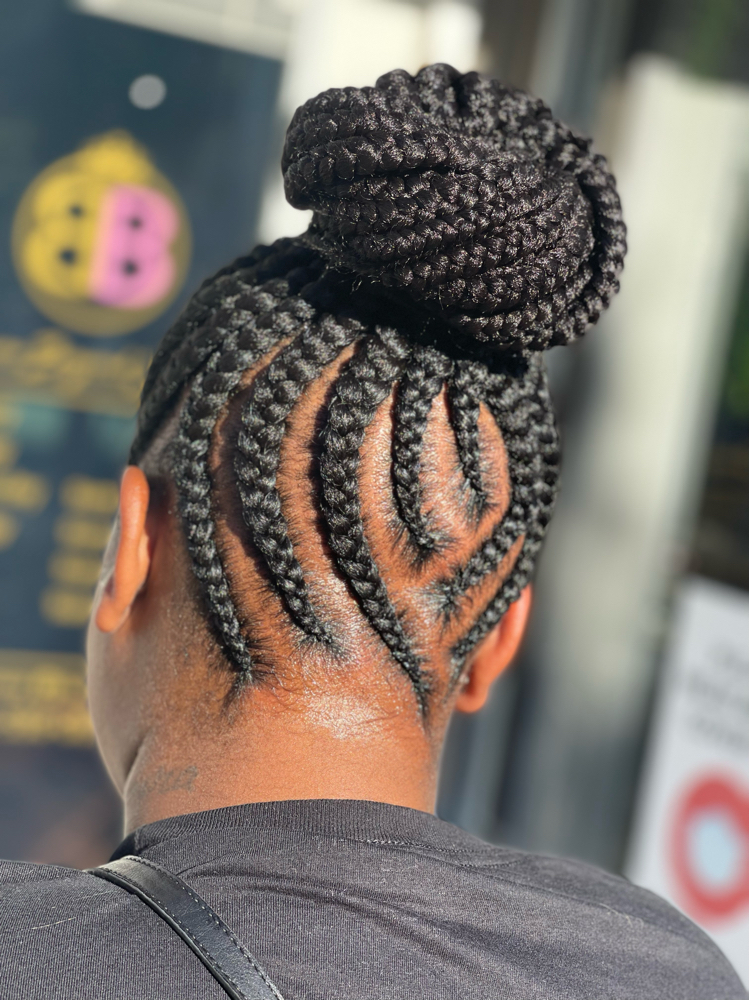 Feedin Braids Into Ponytail
