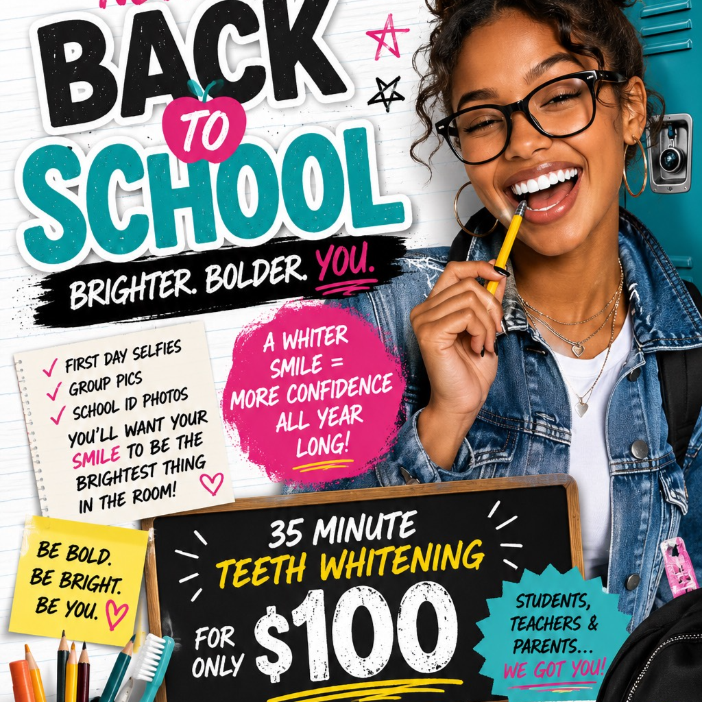 Back to School Special at Hollywood Smiles409 Cosmetic Teeth Whitening in Beaumont, TX