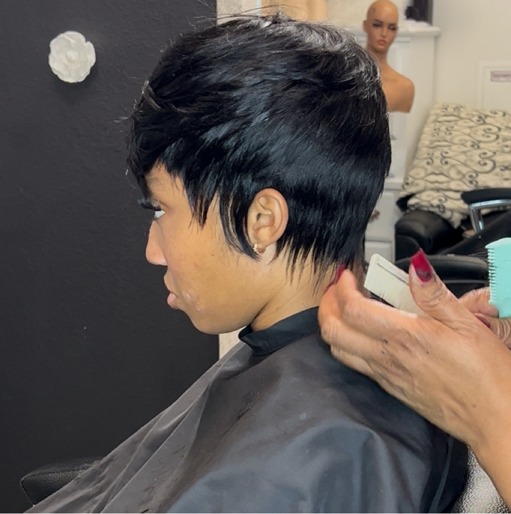 27 Pieces Quick Weave Short Style at Hair By Sandy Safari Salon in Henderson, NV