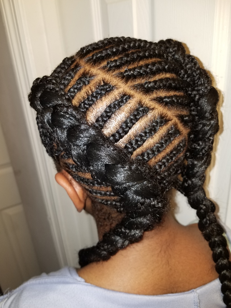 Fishbone, Mohawk Braids (Weaved)