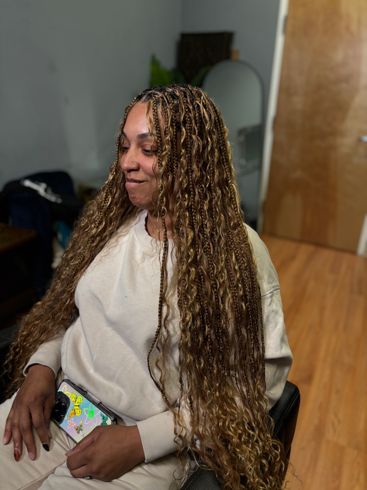 SMedium Boho Knotless Braids at JCTouch Salon in Parkville, MD