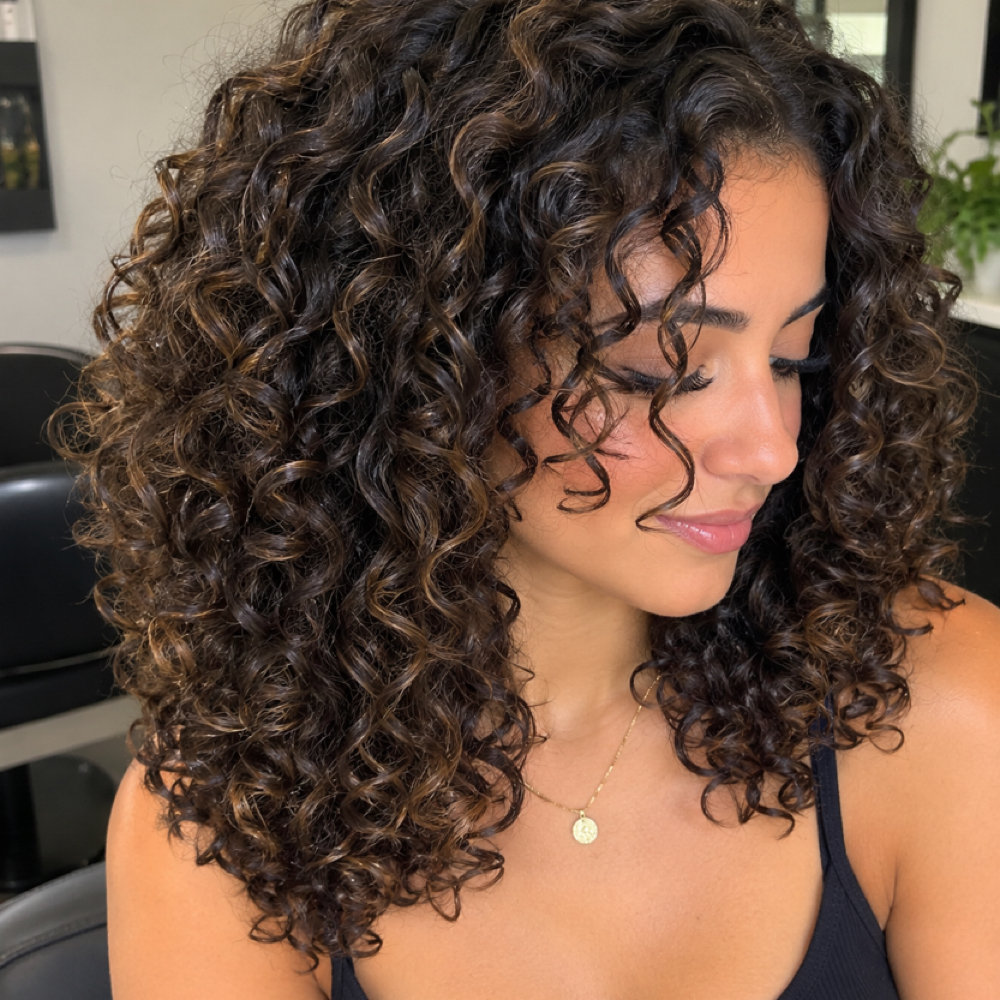 Curly hair cut at GlowNGo in Port Orange, FL