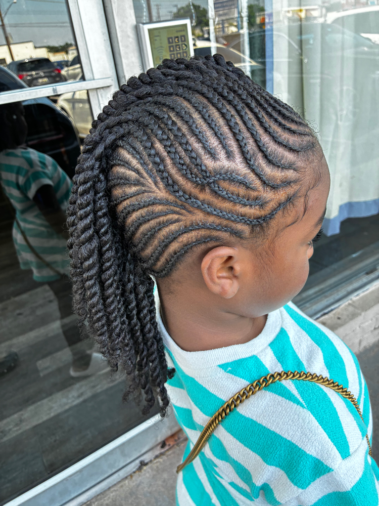 Kids Cornrows No Hair Added at Boobabe Braidn Bar in Oxon Hill, MD