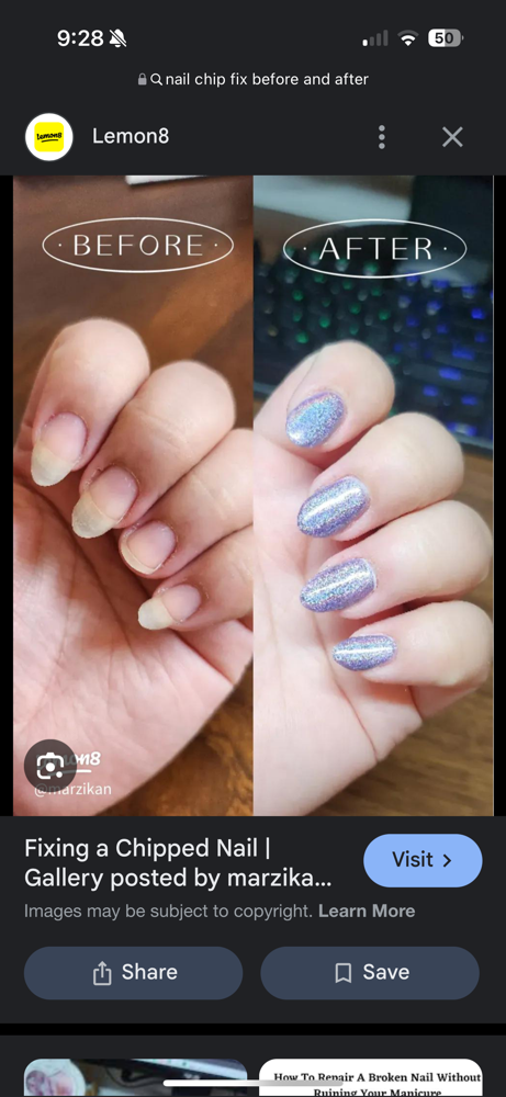 Nail fix during service a la carte