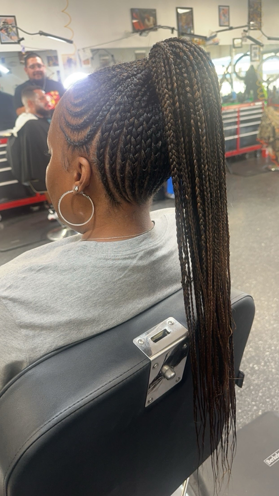 Feed braided ponytail