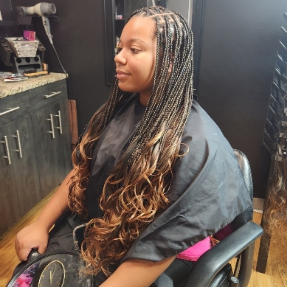SMedium French Curl Braids at Empire Beauty Bar in Cincinnati, OH