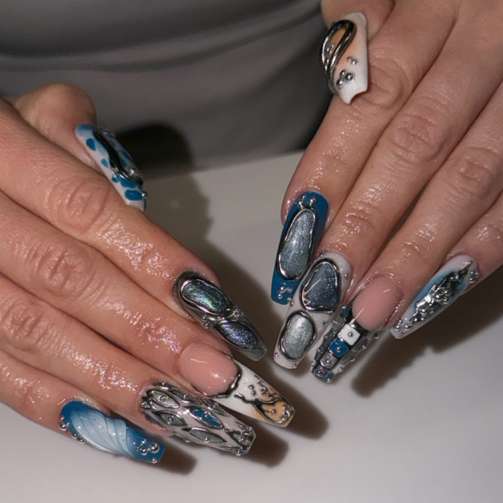 Acrilyc Fill With Nail Art at Barbaraznails in San Antonio, TX