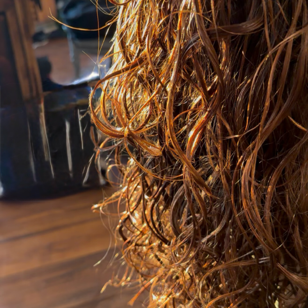 CURLY GIRL CUT at The Front Page Beauty Bar & Barber in Woodbury, CT