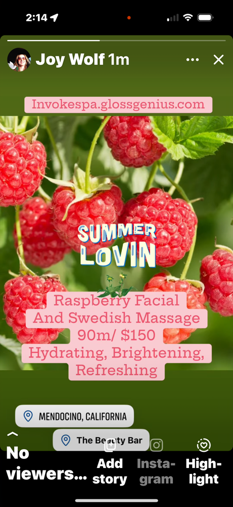 Raspberry Facial Massage Combo at Invoke Bodywork and Botanicals in Mendo & Fort Bragg, CA