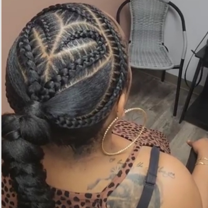 Slick Ponytail w/ Stitch Braids at The Braid Lounge in Burlington, NC