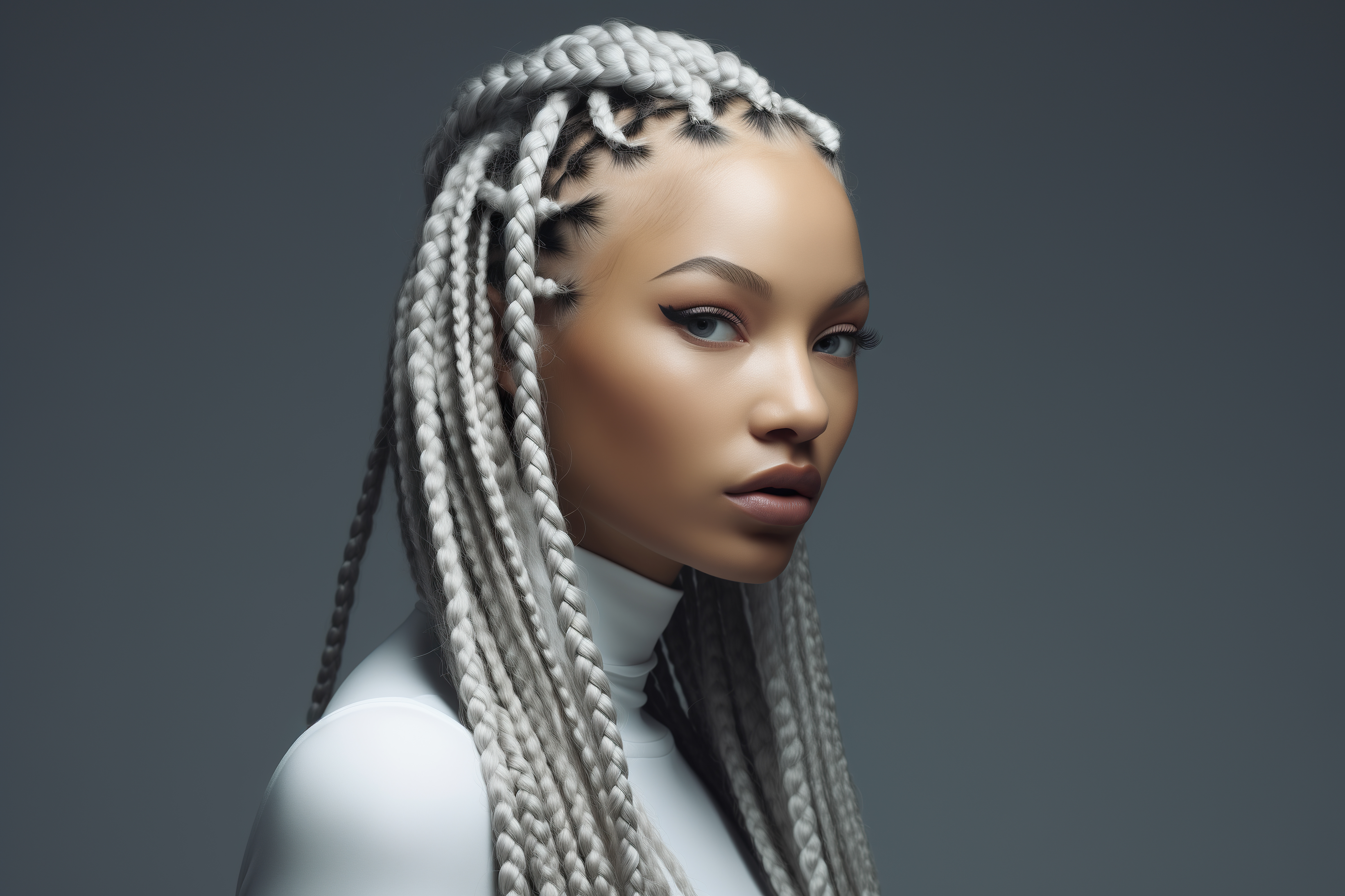 Medium Knotless Braids (Mid-Back)