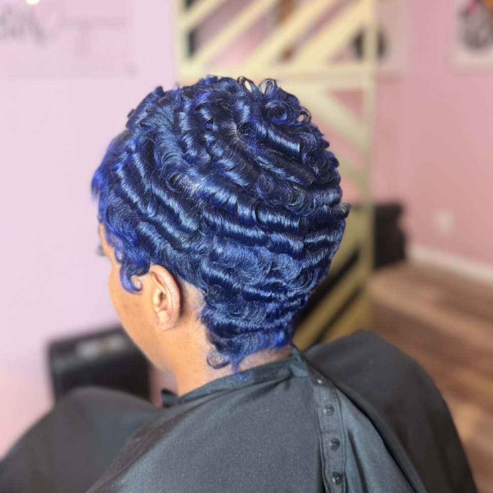 Big chop Relaxer Color Style at Her Forte Salon in Farmington Hills, MI