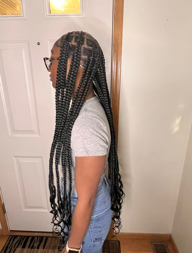 knotless with curly ends