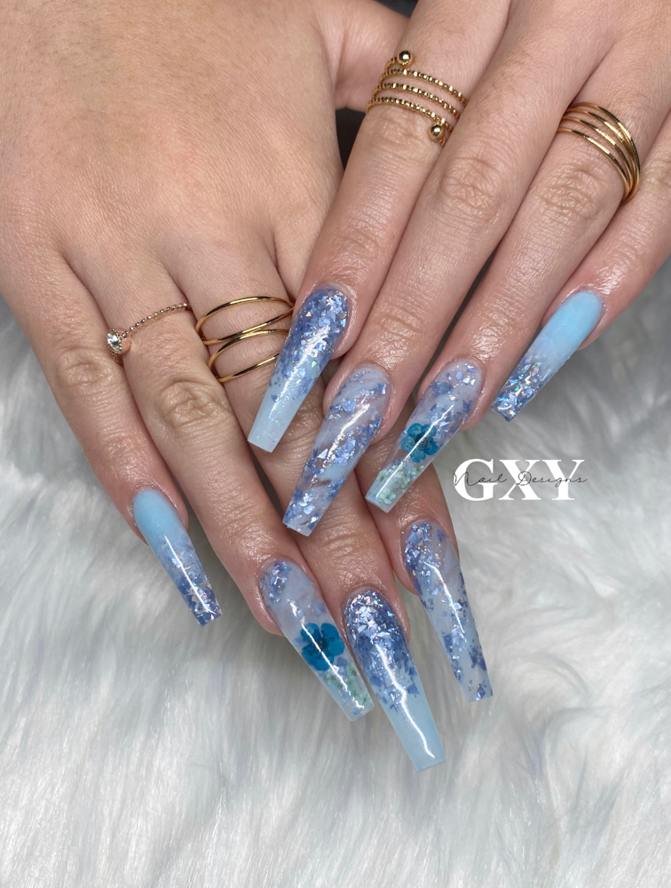 Long Acrylic Full Sets w/ Nail Art