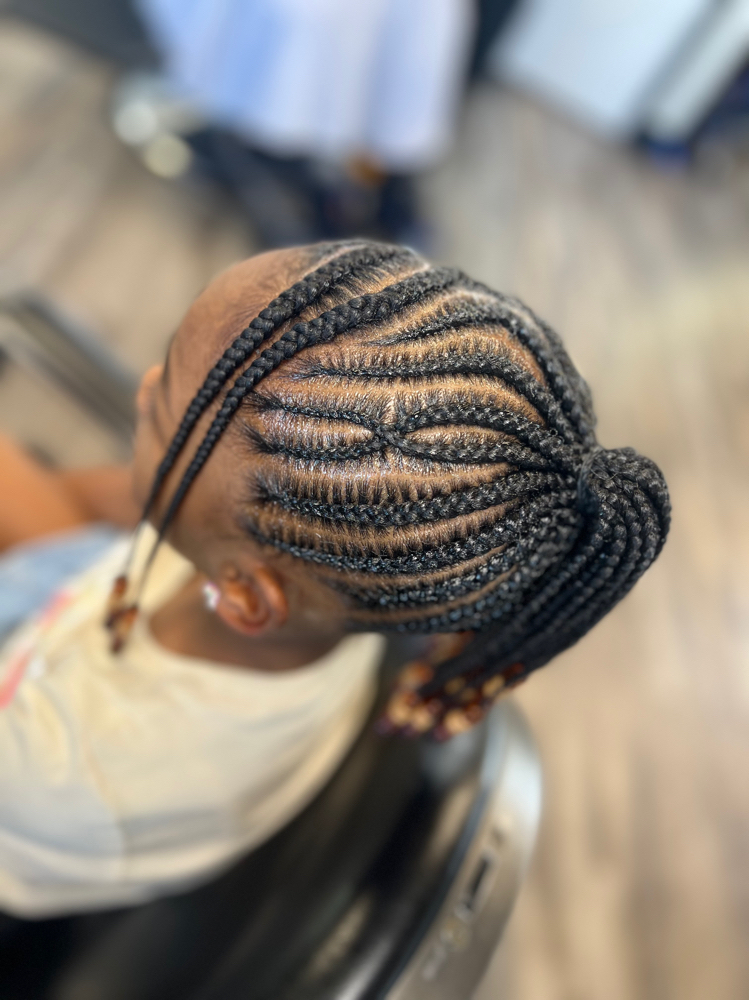 Kids Braided Ponytail W Weave