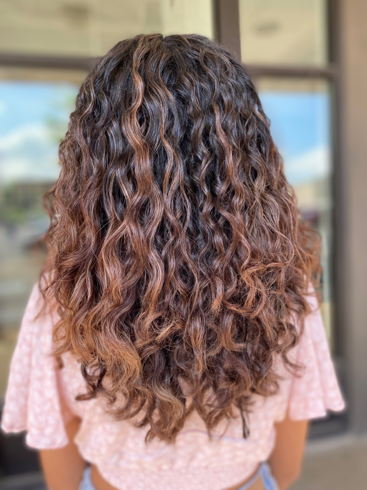 Curly Cut And Color Retouch