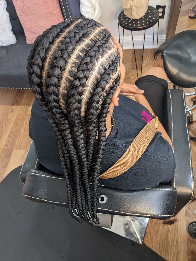 Feed In Briads To Back 8-10 Braids