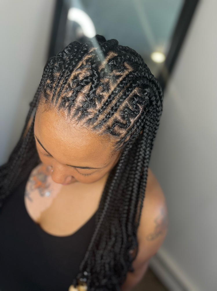Half&Half W/ design at JayBraids in Richmond Hts, OH