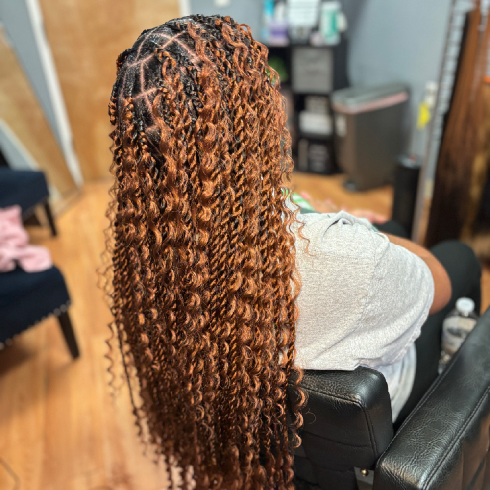 Medium Boho Knotless Twists at JCTouch Salon in Parkville, MD