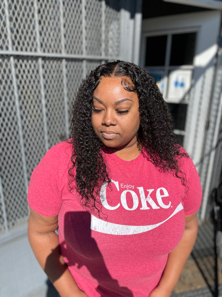 Frontal Curly / Behind Natural Hair at QueenDi Beauty in Los Angeles, CA