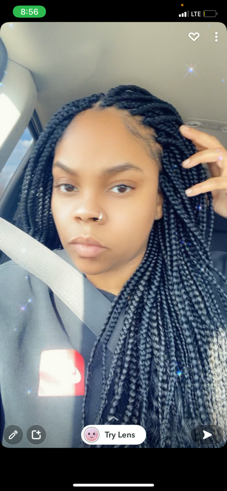 Bohemian Box Braids With Curly Ends