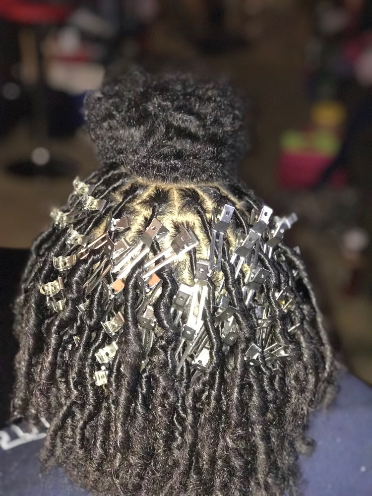 Starter Locs On Medium Hair at HouseOfARAS Smith in Taft, OK