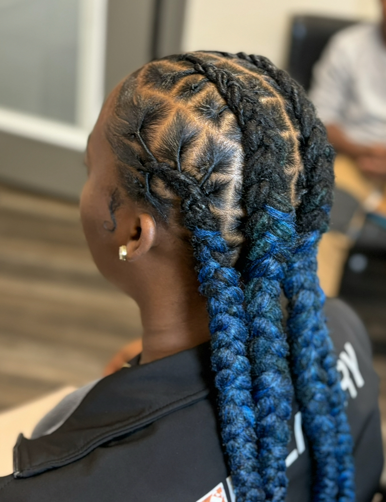 Feed-In Braids Over Locs at LocsNLooks in Lawrenceville, GA