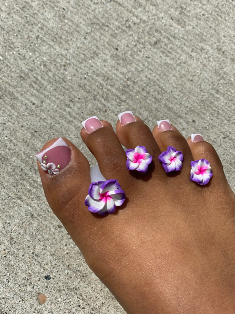 Acrylic Toes with Pedicure