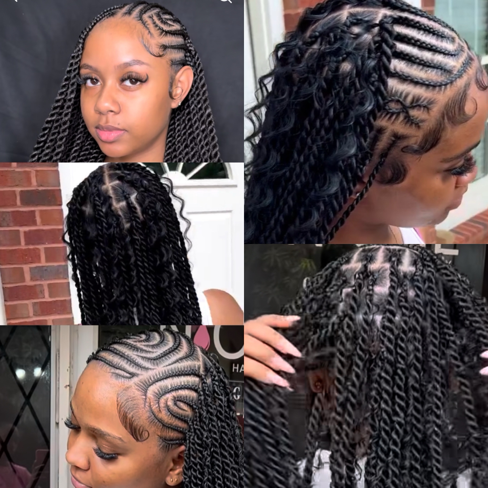 smedium Knotless Twist W/tribal