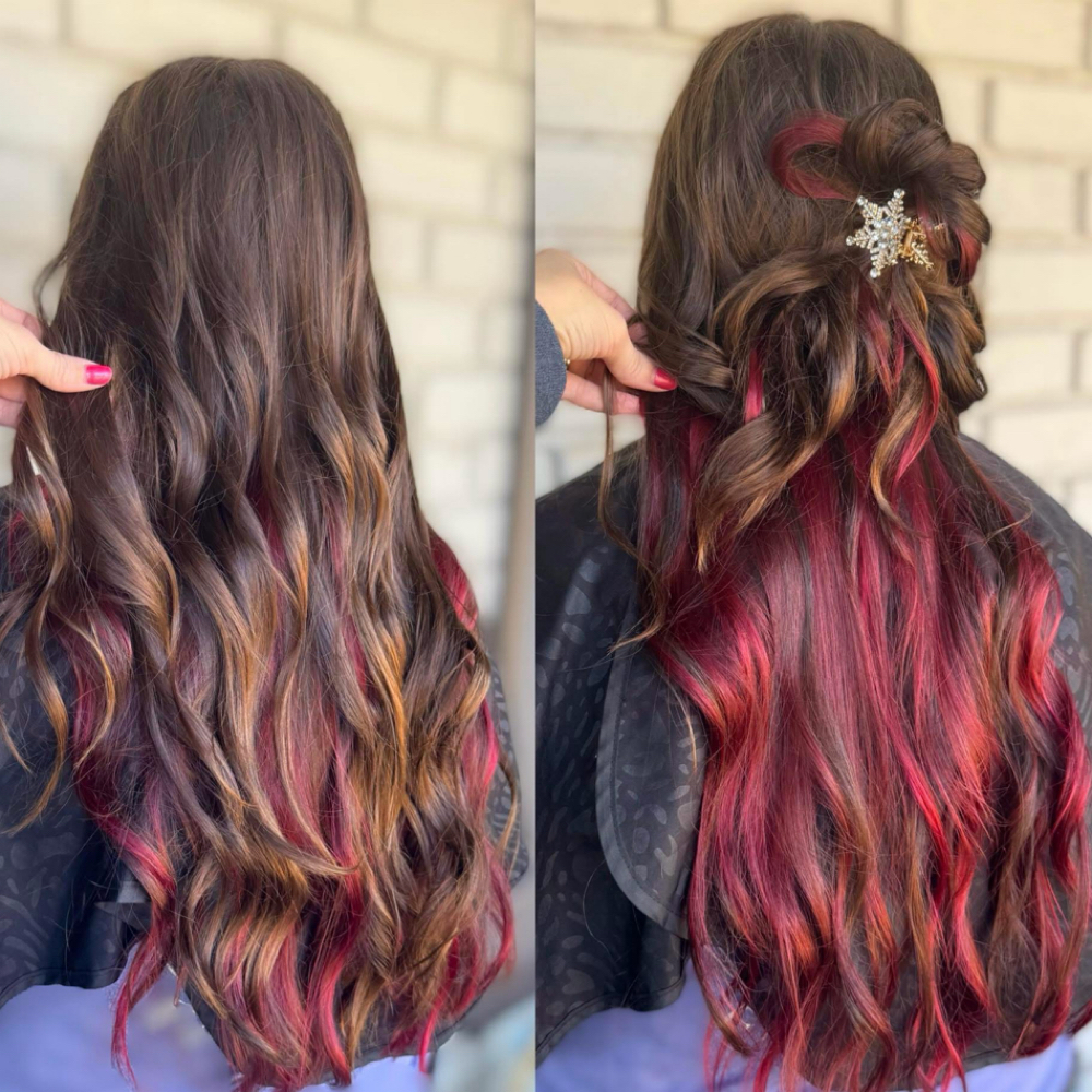 Peekaboo Fun Colors at The Black Pearl Hair Salon in Cornelia, GA