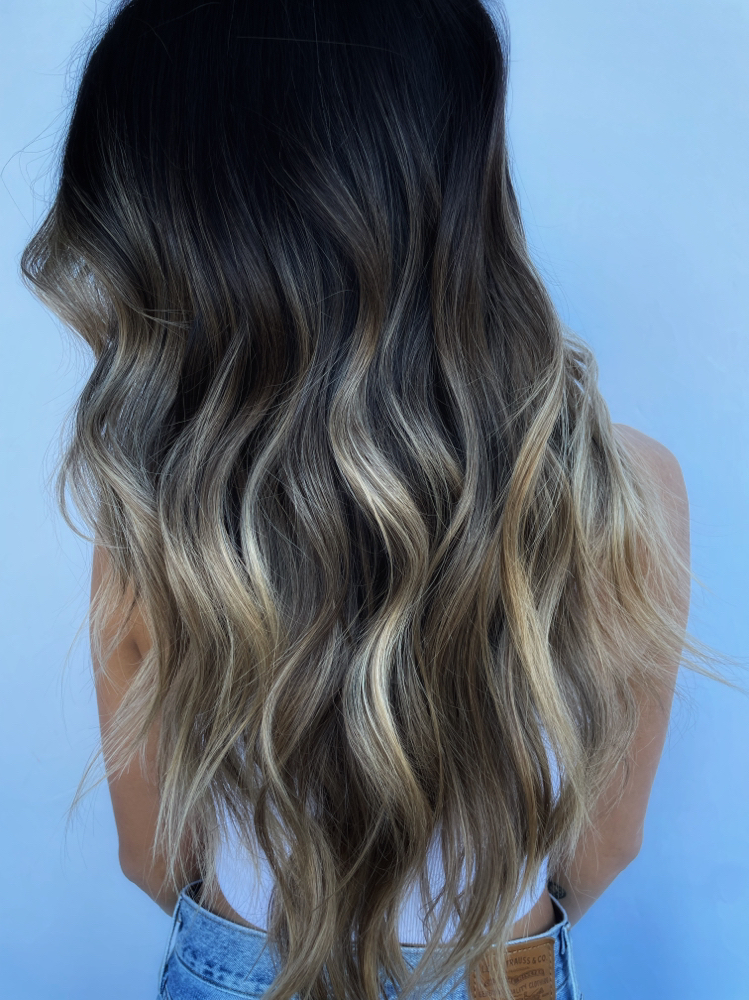 Gray Coverage + Full Balayage
