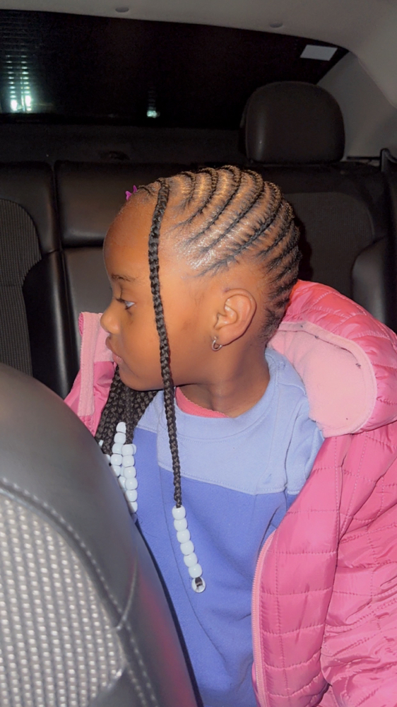 Kids braids to the side Age 5-9