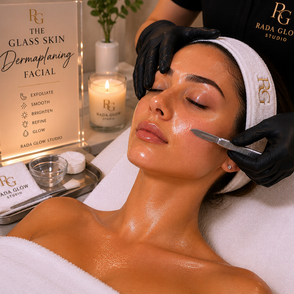 Glass Skin Dermaplaning Facial at Rada Glow Studio in San Diego, CA