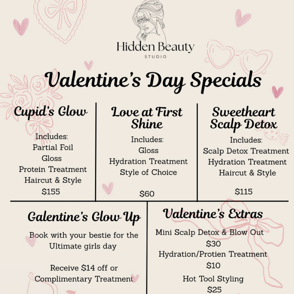 Valentine’s Day Special at Hidden Beauty Studio LLC in Youngstown, OH