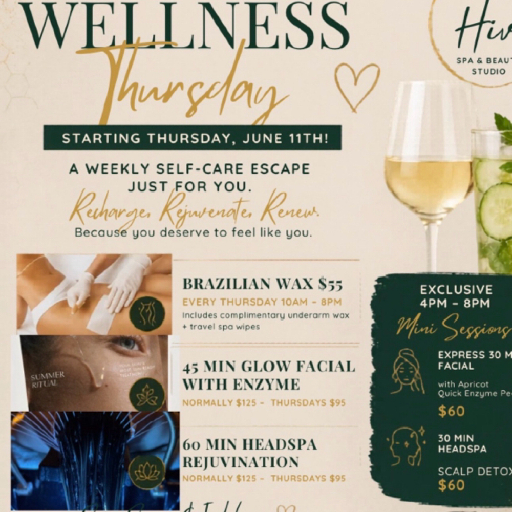 Wellness Thursday’s Specials at The Hive Spa and Beauty Studio LLC in San Antonio, TX