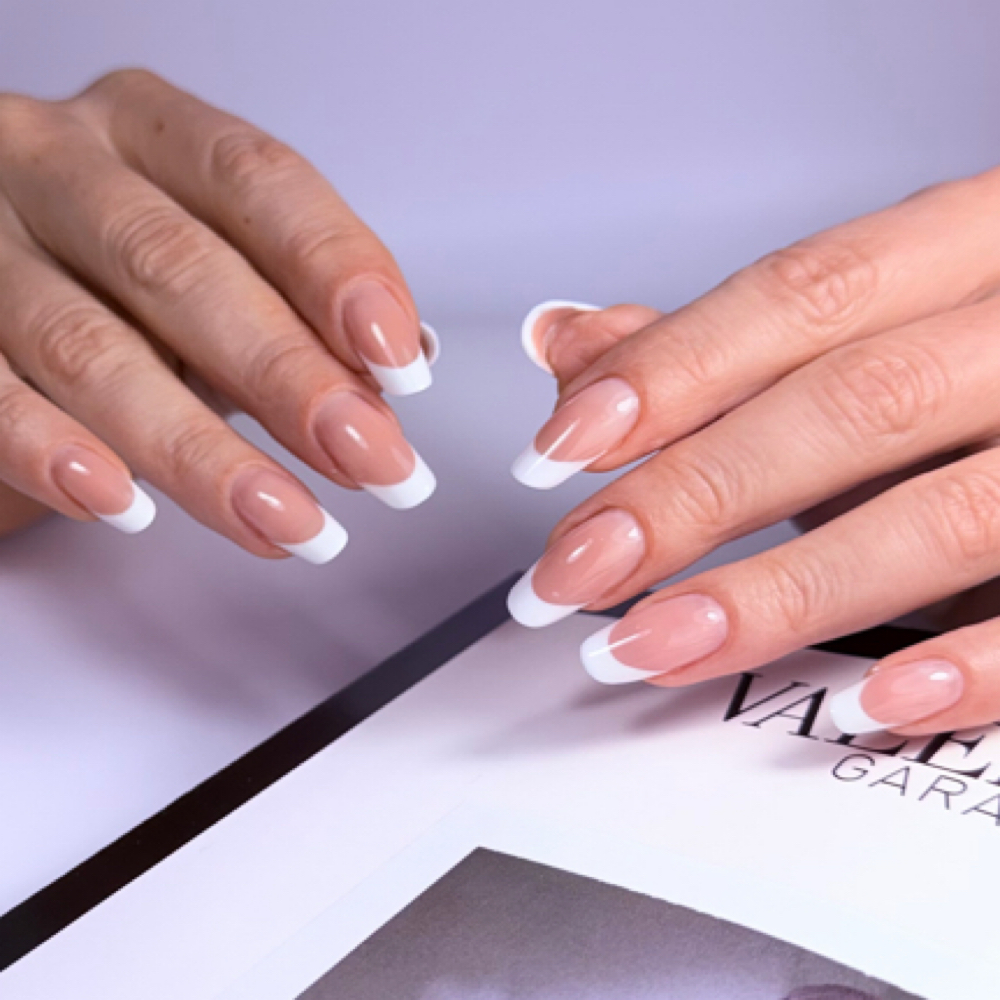 Russian Manicure + Hard Gel French at TATI Nail Studio in Agawam, MA