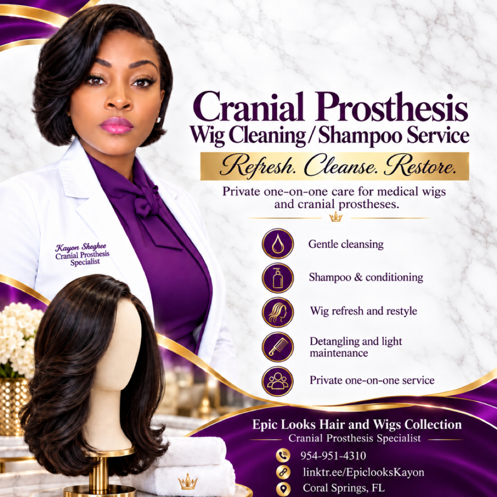 Cranial prosthesis Maintenance at Epic Looks Hair And Wigs Collection in Coral Springs, FL