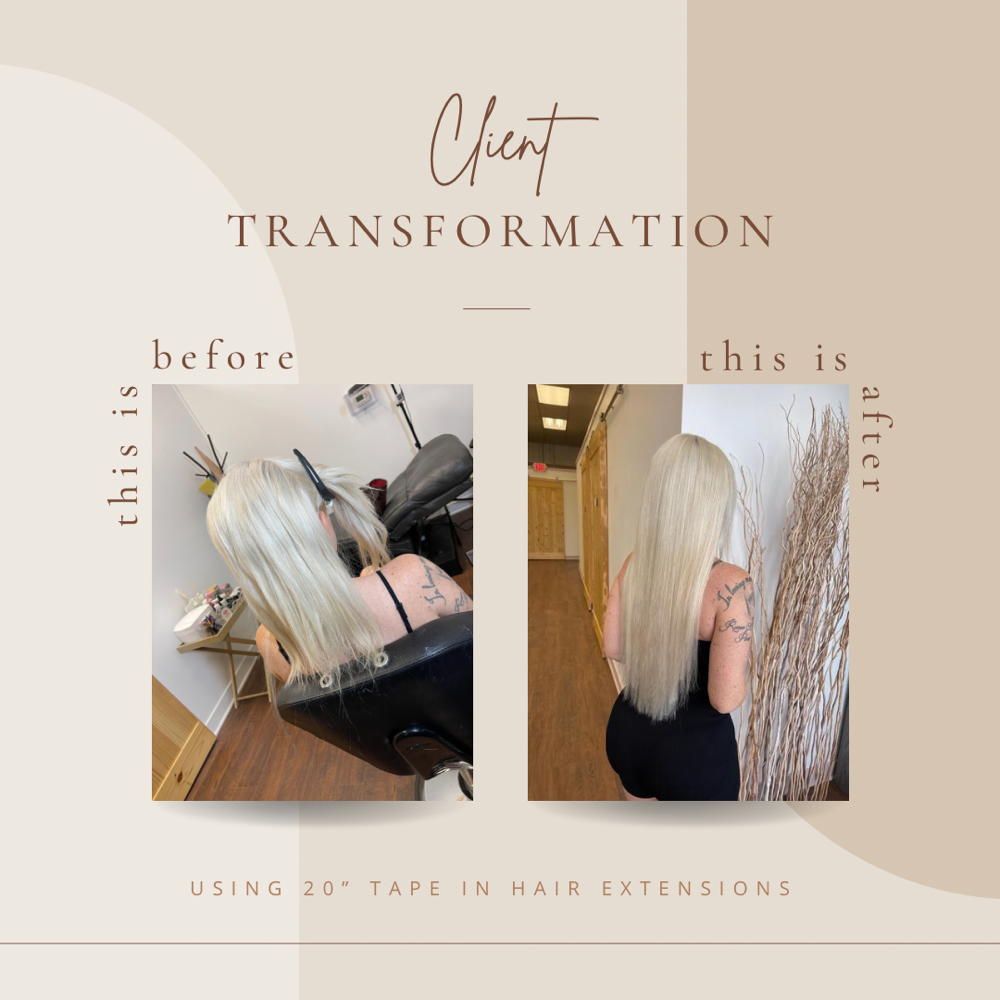 Hair Extension Application TAPE-IN at Studio M in Waukegan, IL